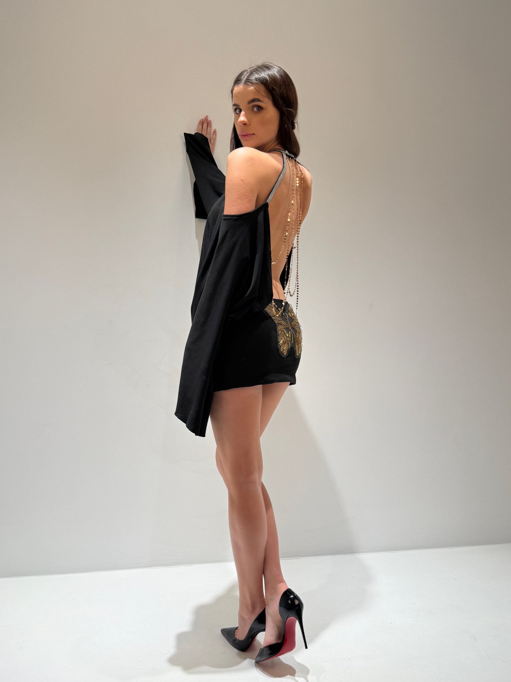 ABITO BUTTERFLY nero|Colore:Nero