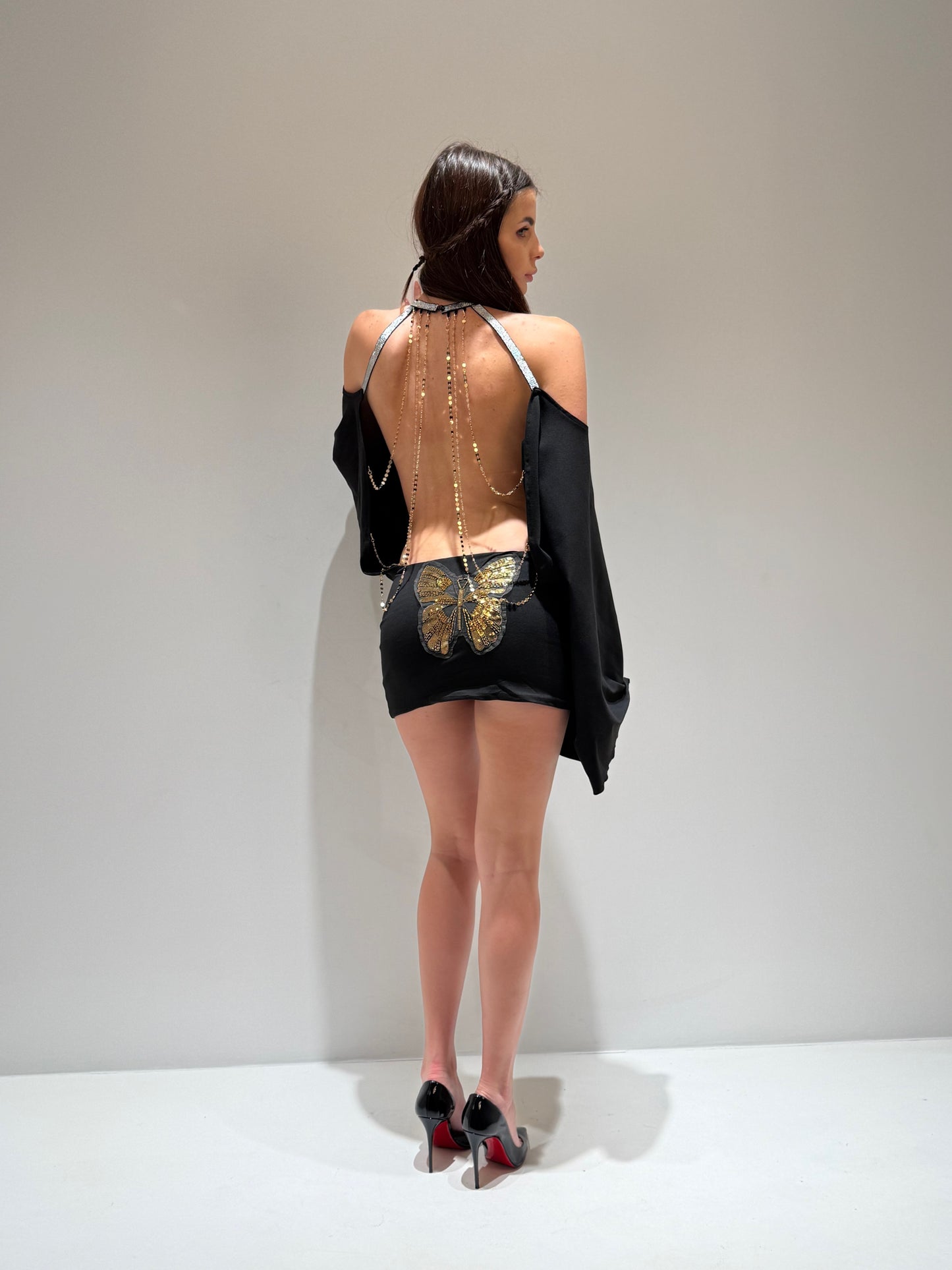 ABITO BUTTERFLY nero|Colore:Nero