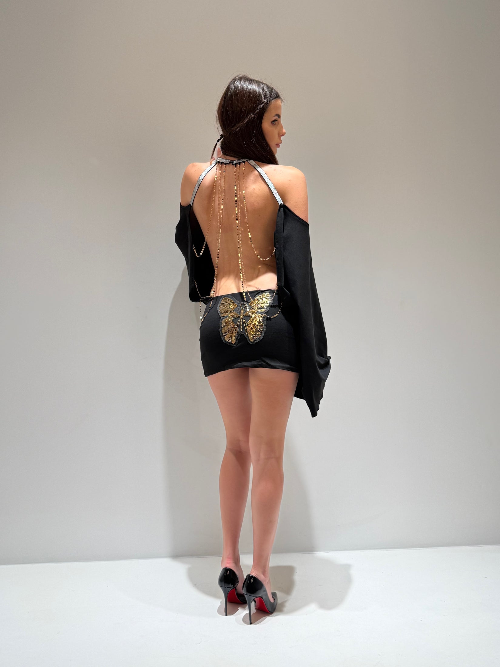 ABITO BUTTERFLY nero|Colore:Nero