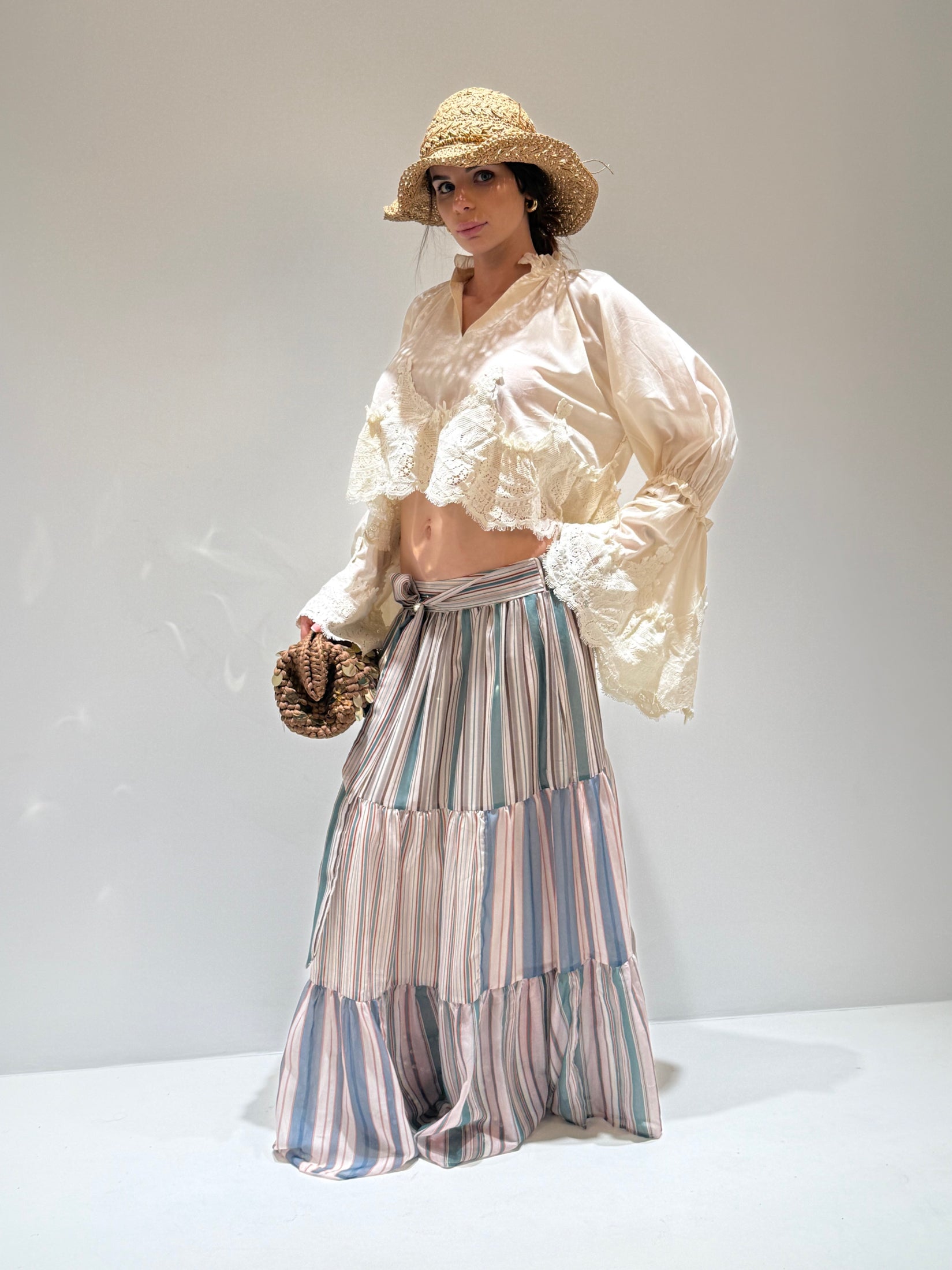 CAMICIA BOHO ecru|Colore:Ecru