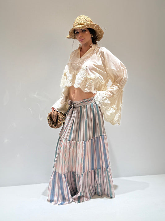 CAMICIA BOHO ecru|Colore:Ecru