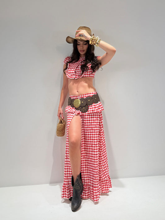 COORDINATO COW rosso|Colore:Rosso
