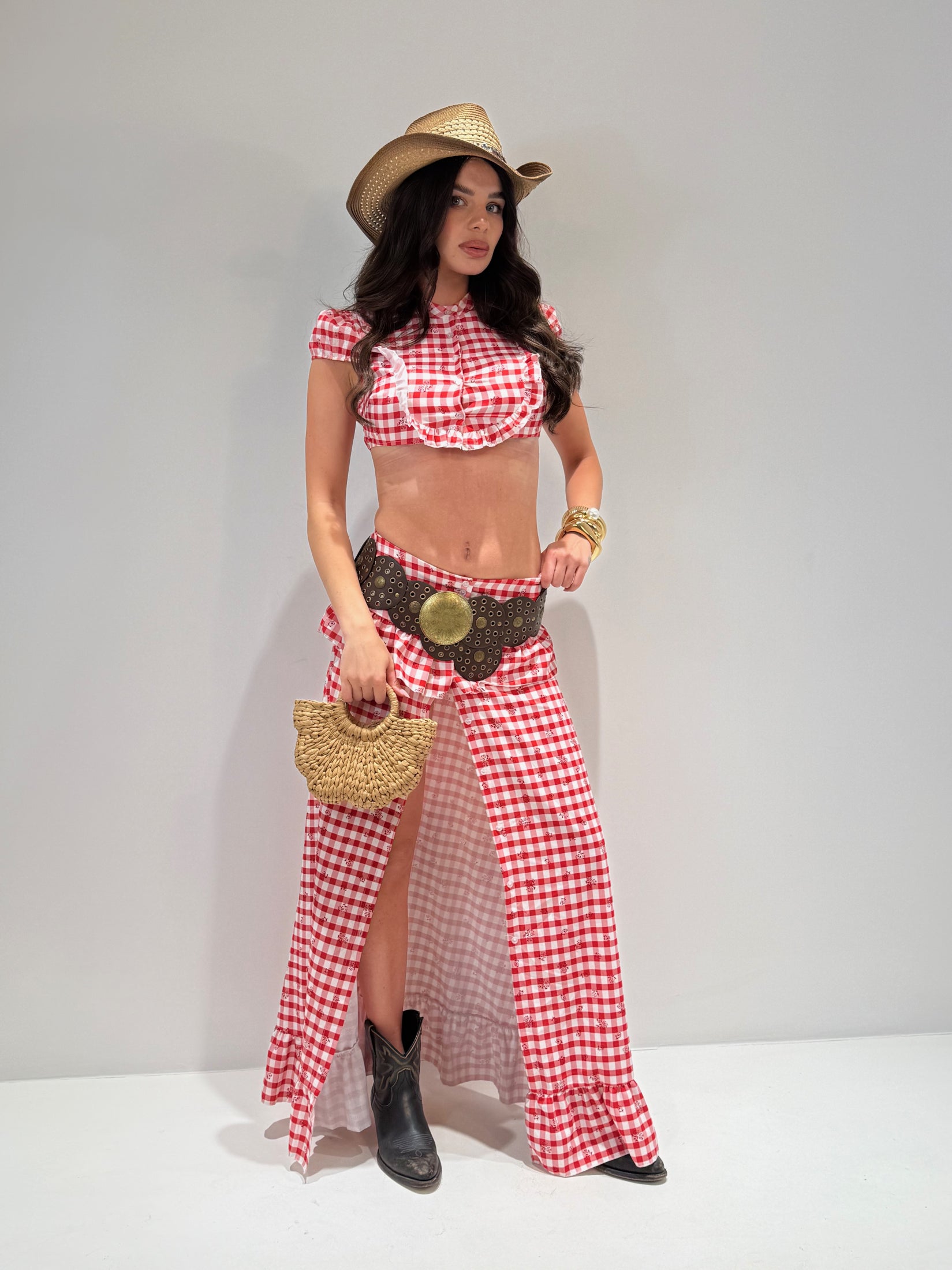 COORDINATO COW rosso|Colore:Rosso