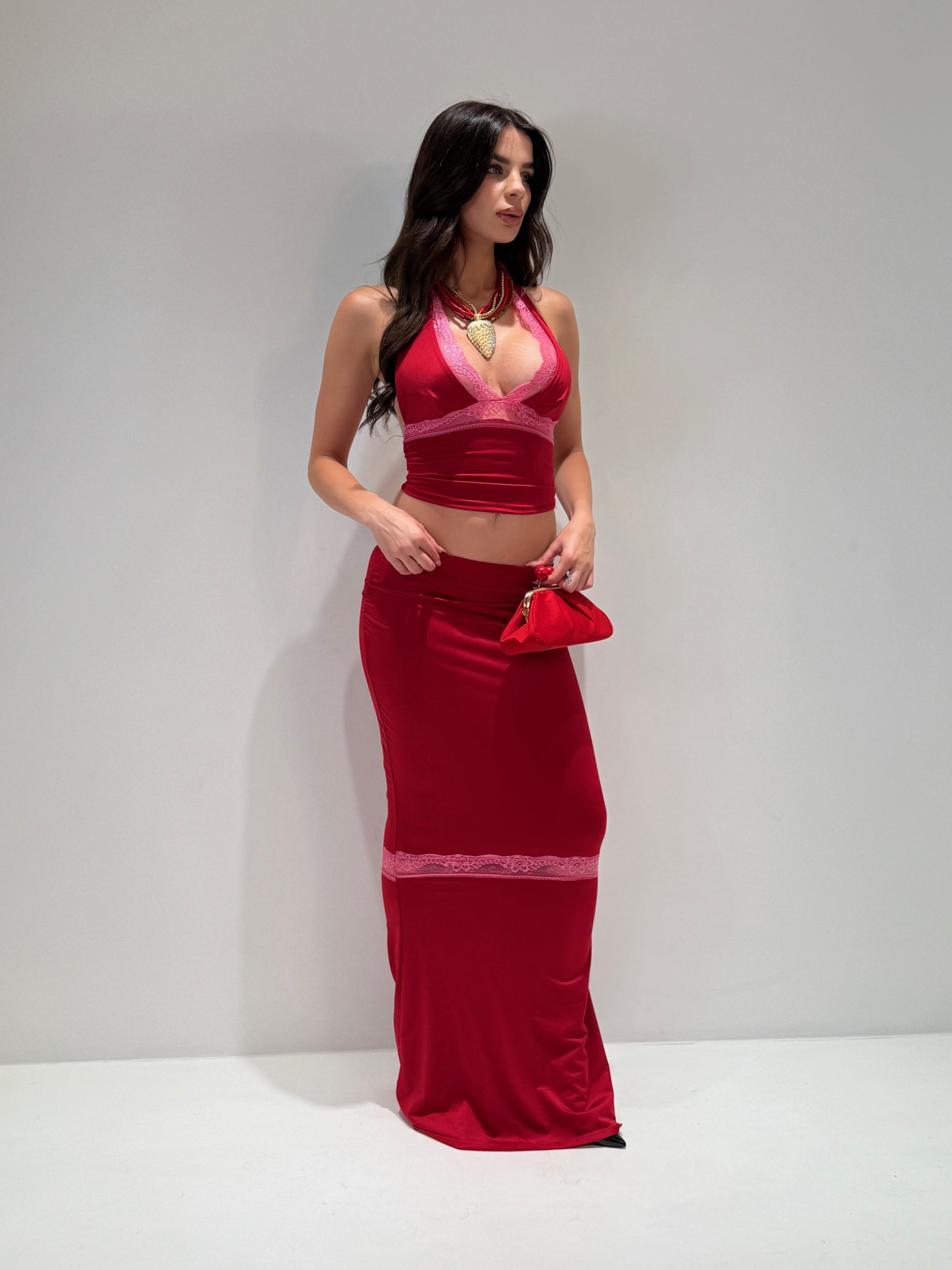 COORDINATO MONELL rosso|Colore:Rosso