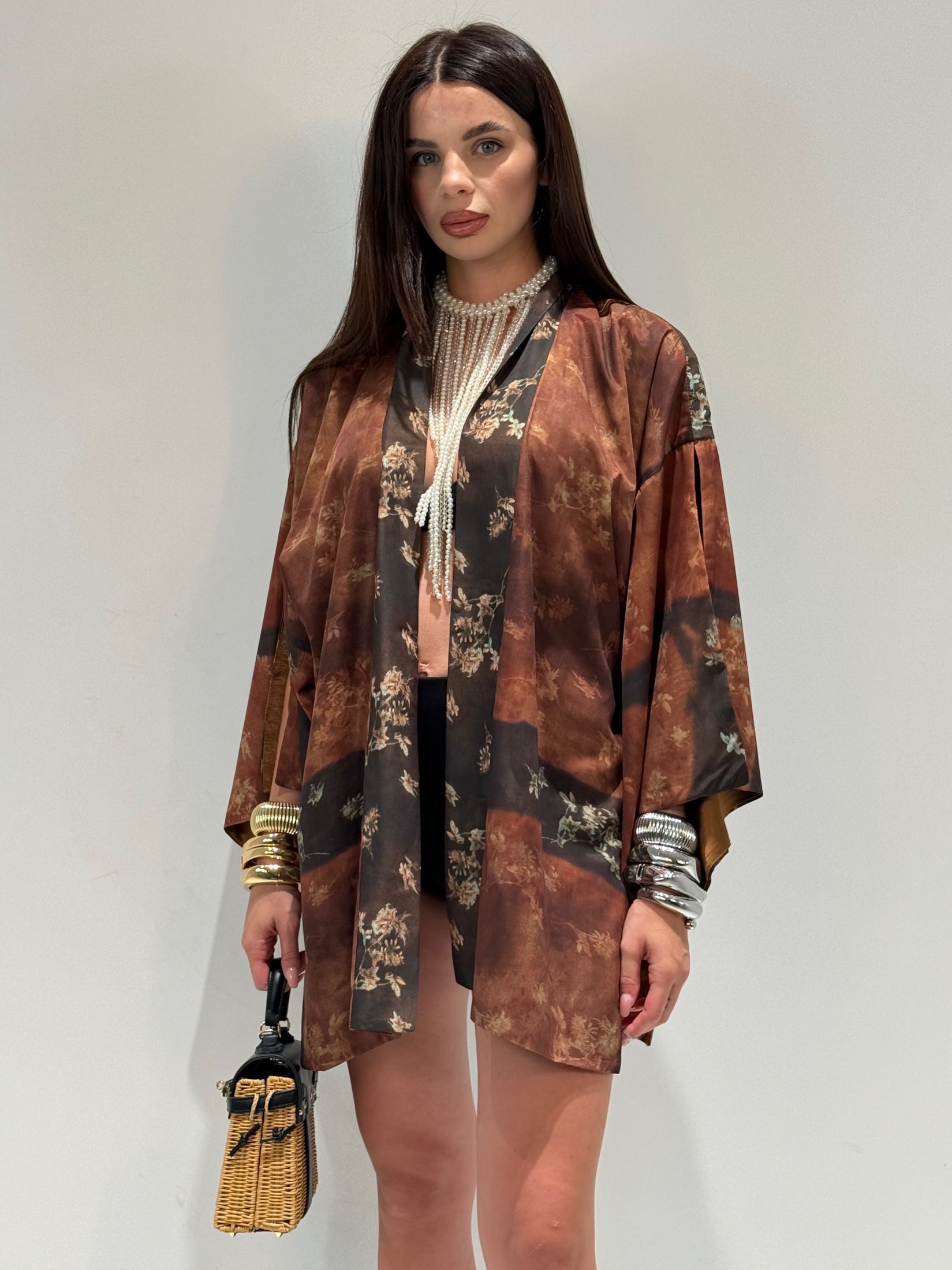 KIMONO SANUZY  marrone|Colore:Marrone