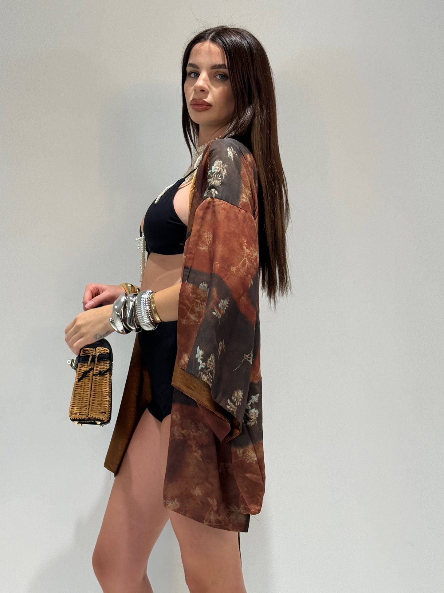 KIMONO SANUZY  marrone|Colore:Marrone