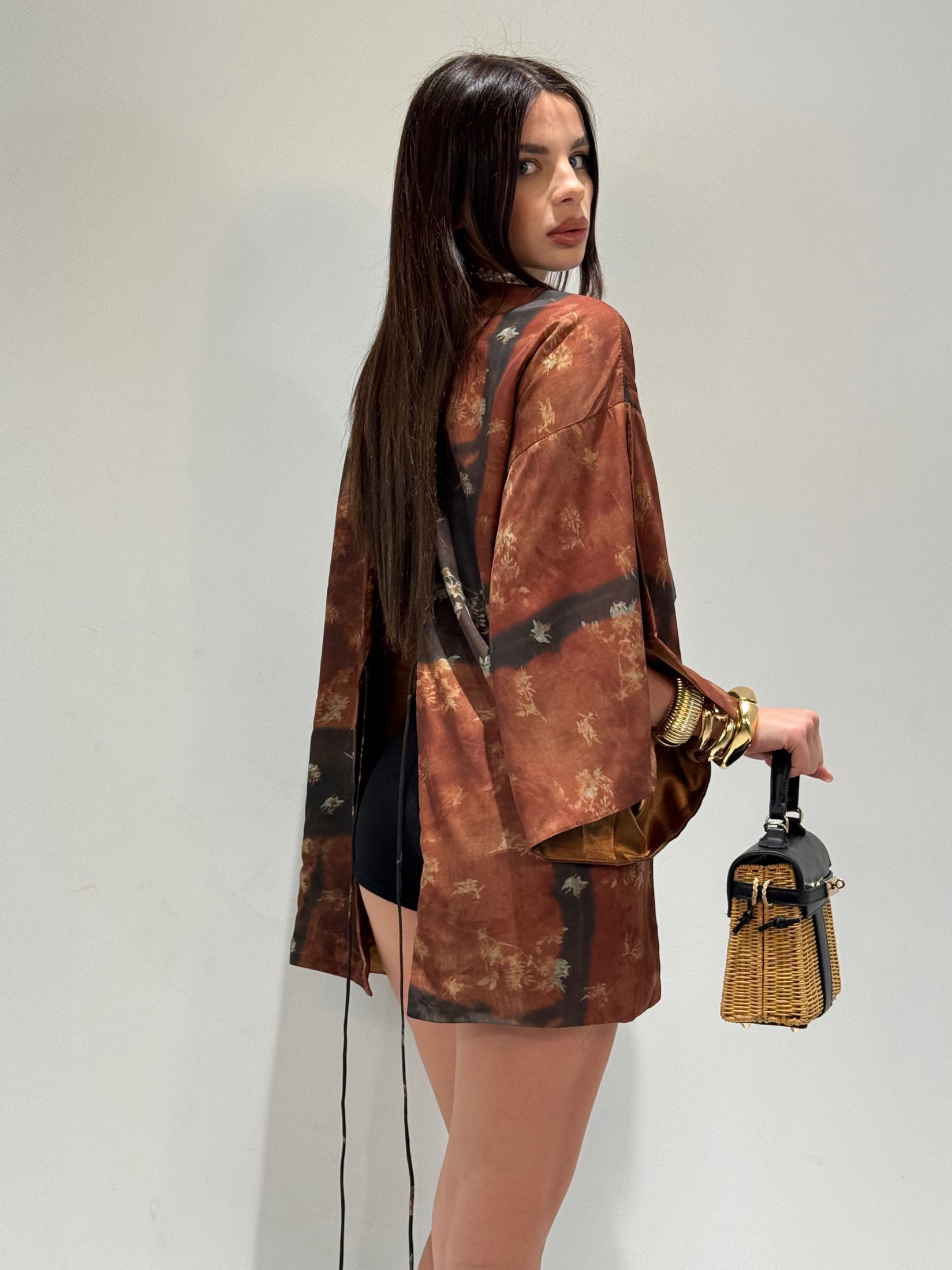 KIMONO SANUZY  marrone|Colore:Marrone