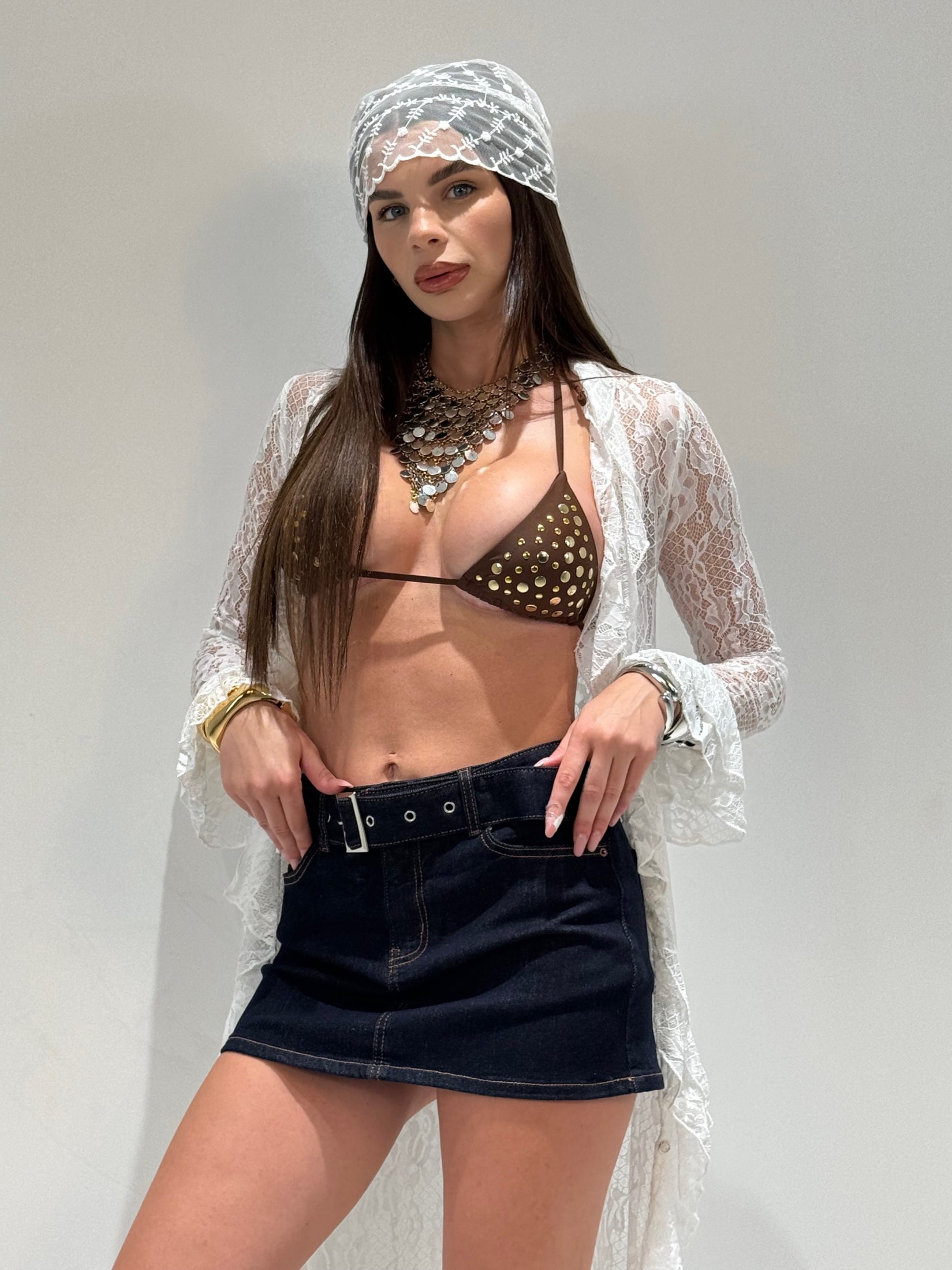 SPOLVERINO MADAM LUSS IN PIZZO bianco|Colore:Bianco