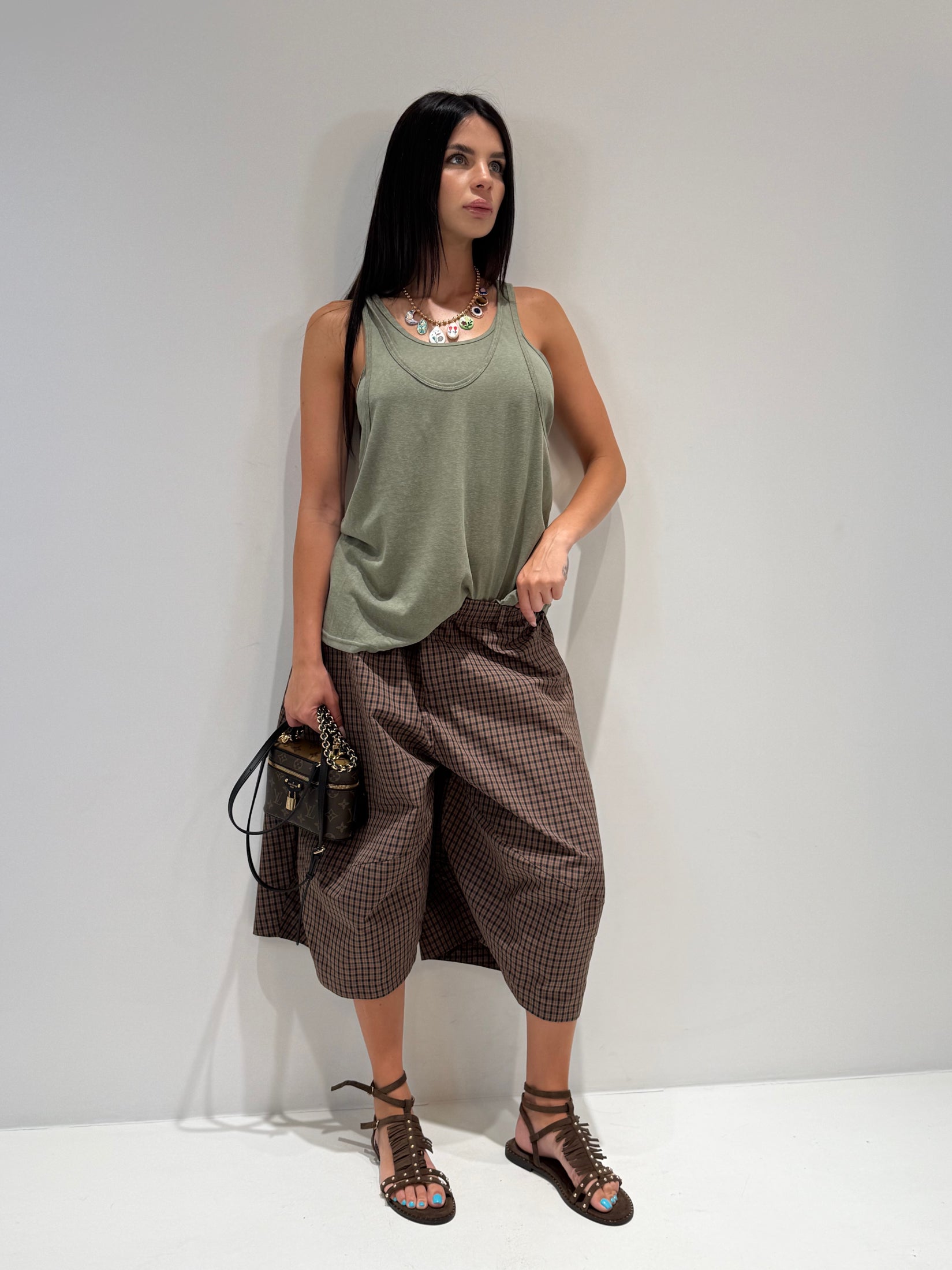 CANOTTA DADDI  verde militare|Colore:Verde militare