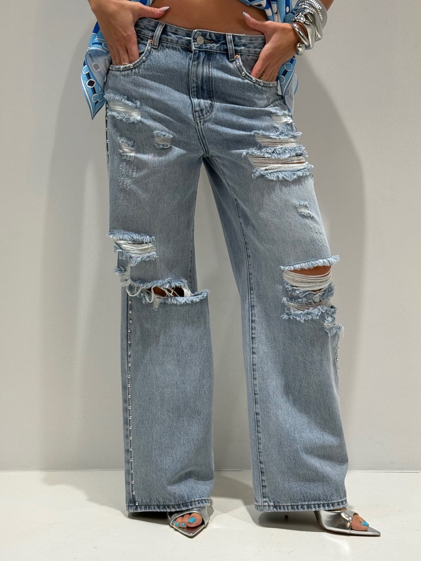 JEANS LUX DESTROYED lavaggio chiaro|Colore:Lavaggio chiaro