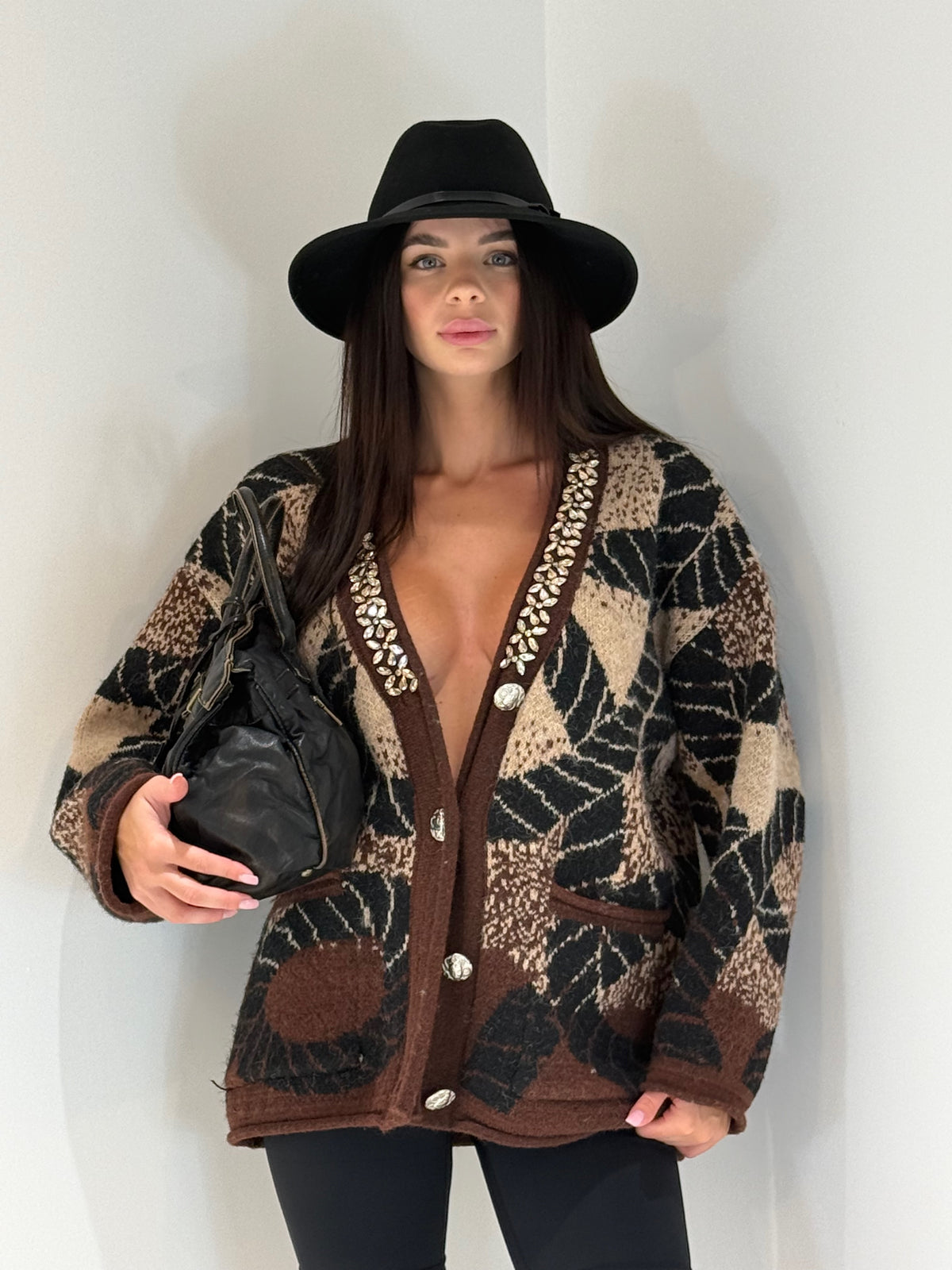 CARDIGAN ZALE marrone|Colore:Marrone
