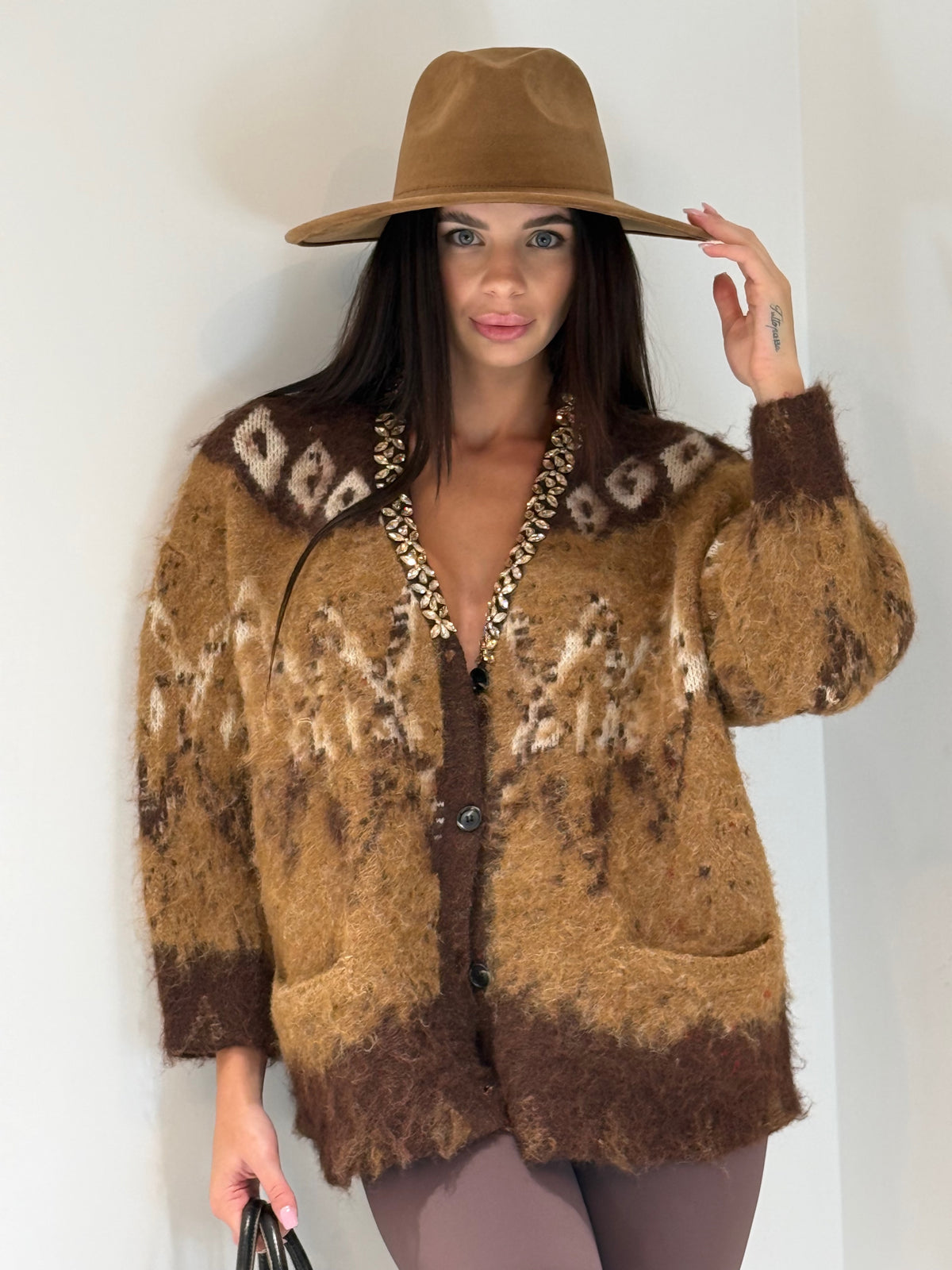 CARDIGAN DALIA  cammello|Colore:Cammello