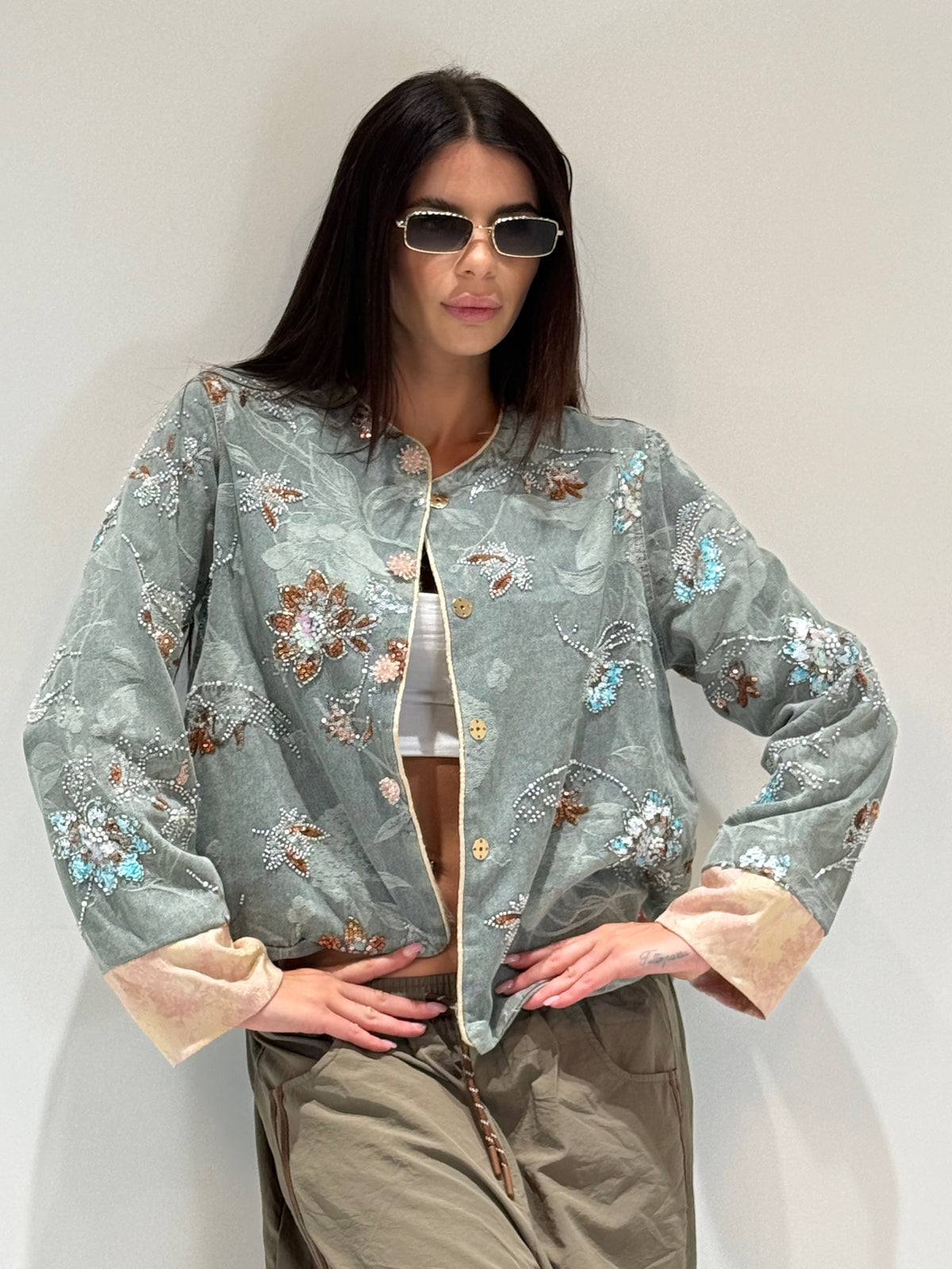 GIUBBINO ROVE IN DENIM lavaggio chiaro|Colore:Lavaggio chiaro