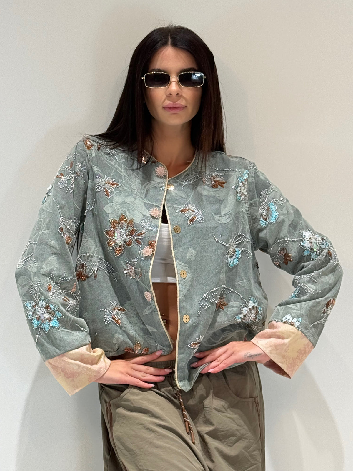 GIUBBINO ROVE IN DENIM lavaggio chiaro|Colore:Lavaggio chiaro