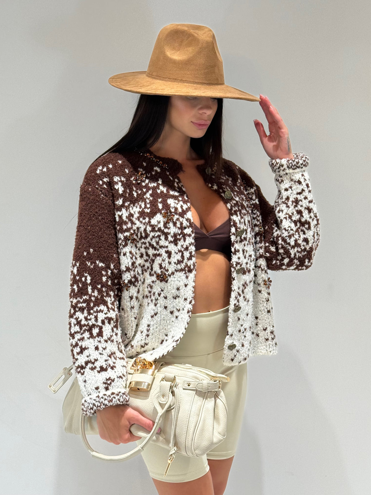 CARDIGAN NEVES  marrone|Colore:Marrone
