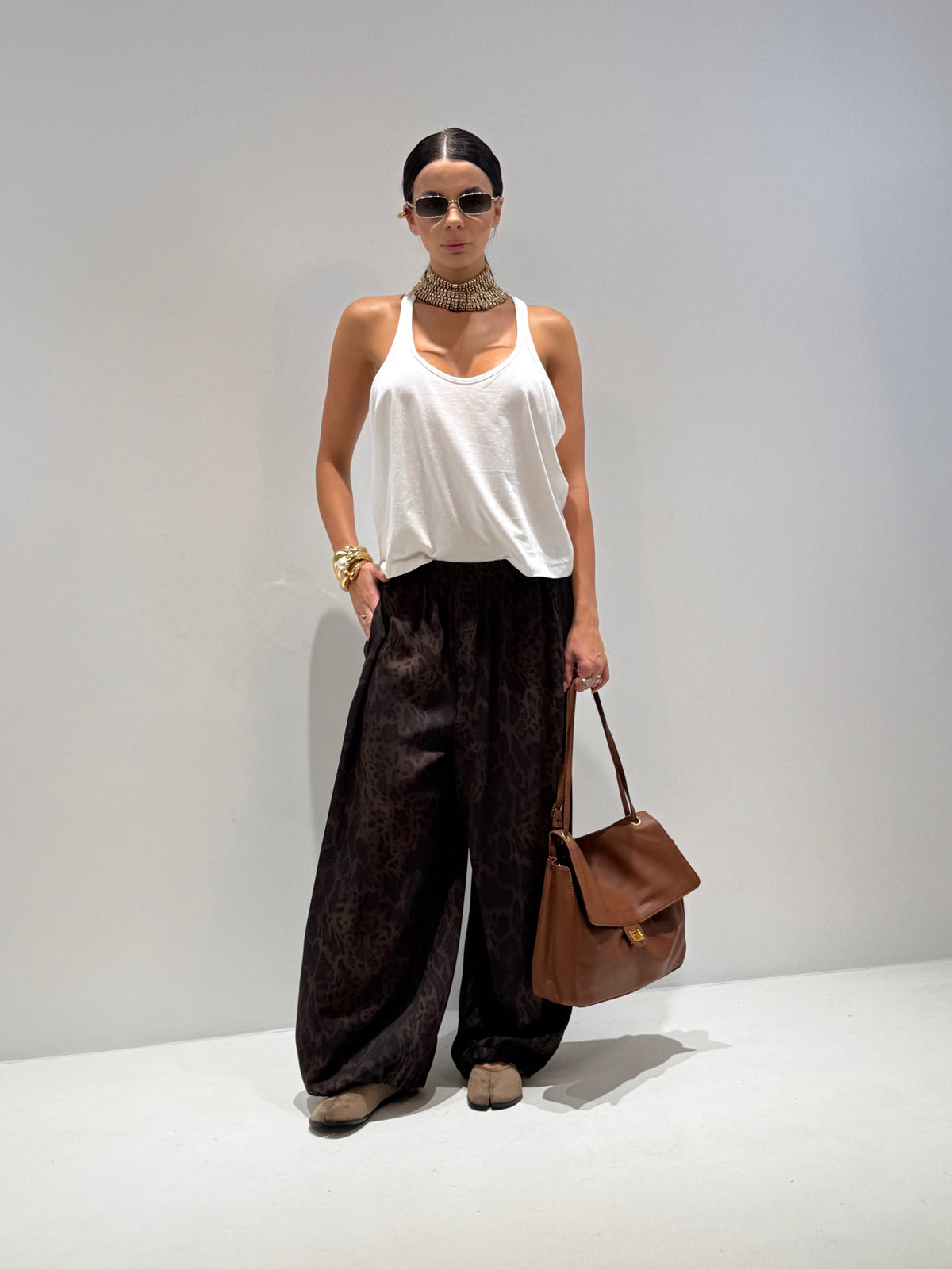 PANTALONE ABIKO BY LUMINA marrone|Colore:Marrone