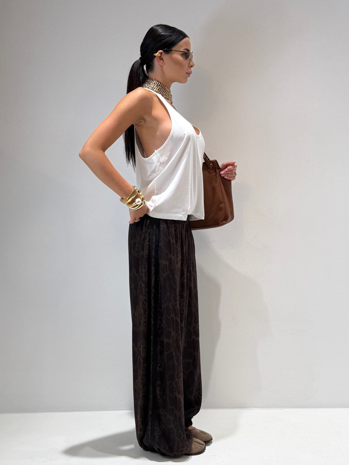 PANTALONE ABIKO BY LUMINA marrone|Colore:Marrone