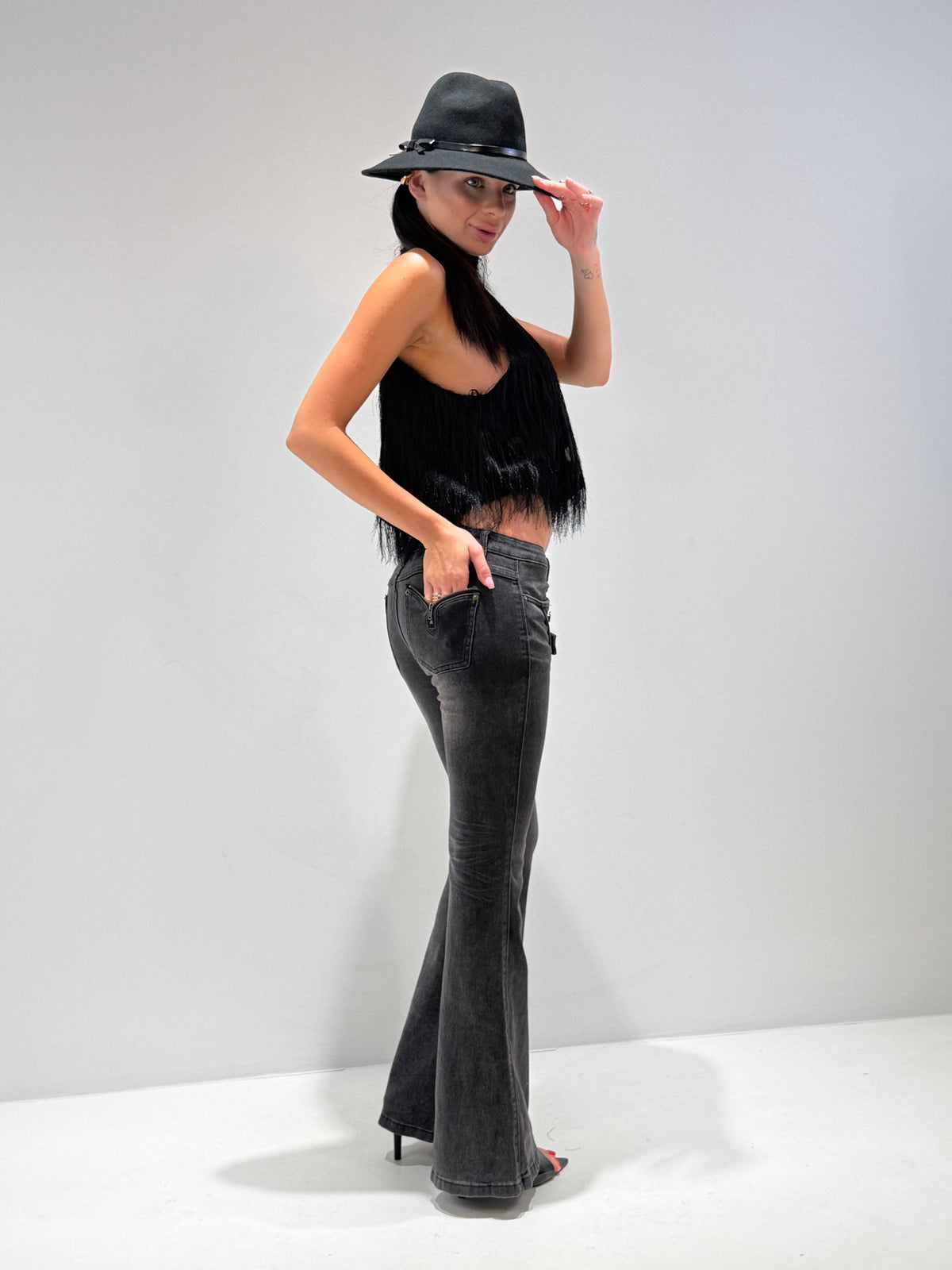 JEANS ISHIKARI ZAMPA black ash|Colore:Black ash
