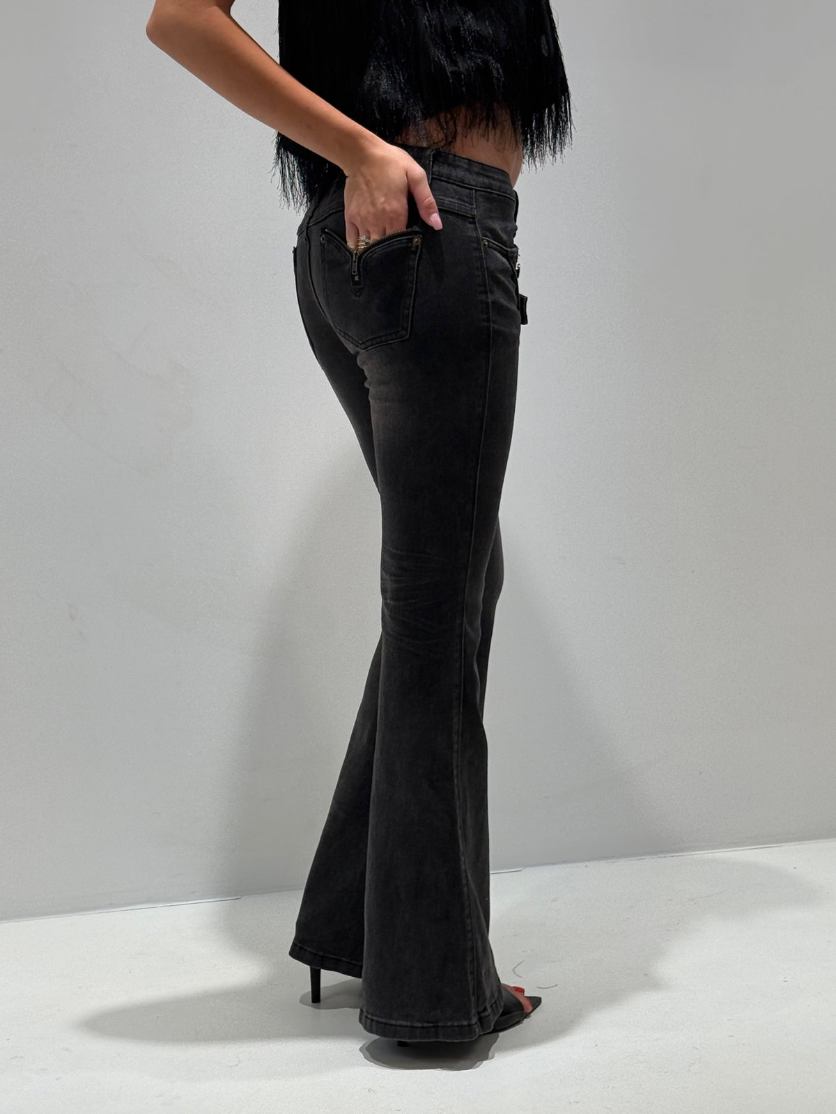 JEANS ISHIKARI ZAMPA black ash|Colore:Black ash