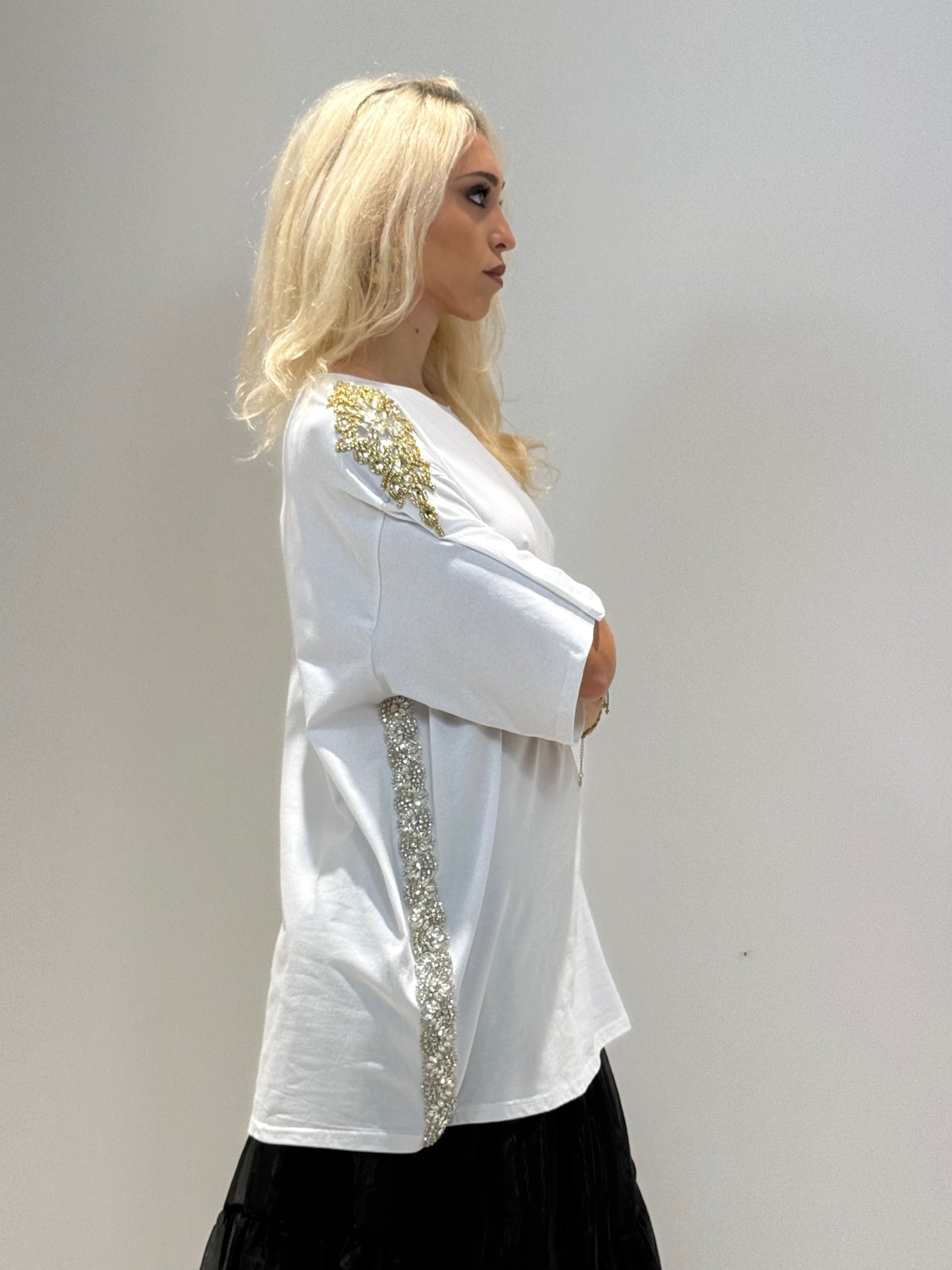 T-SHIRT LUXY OVER BIANCO