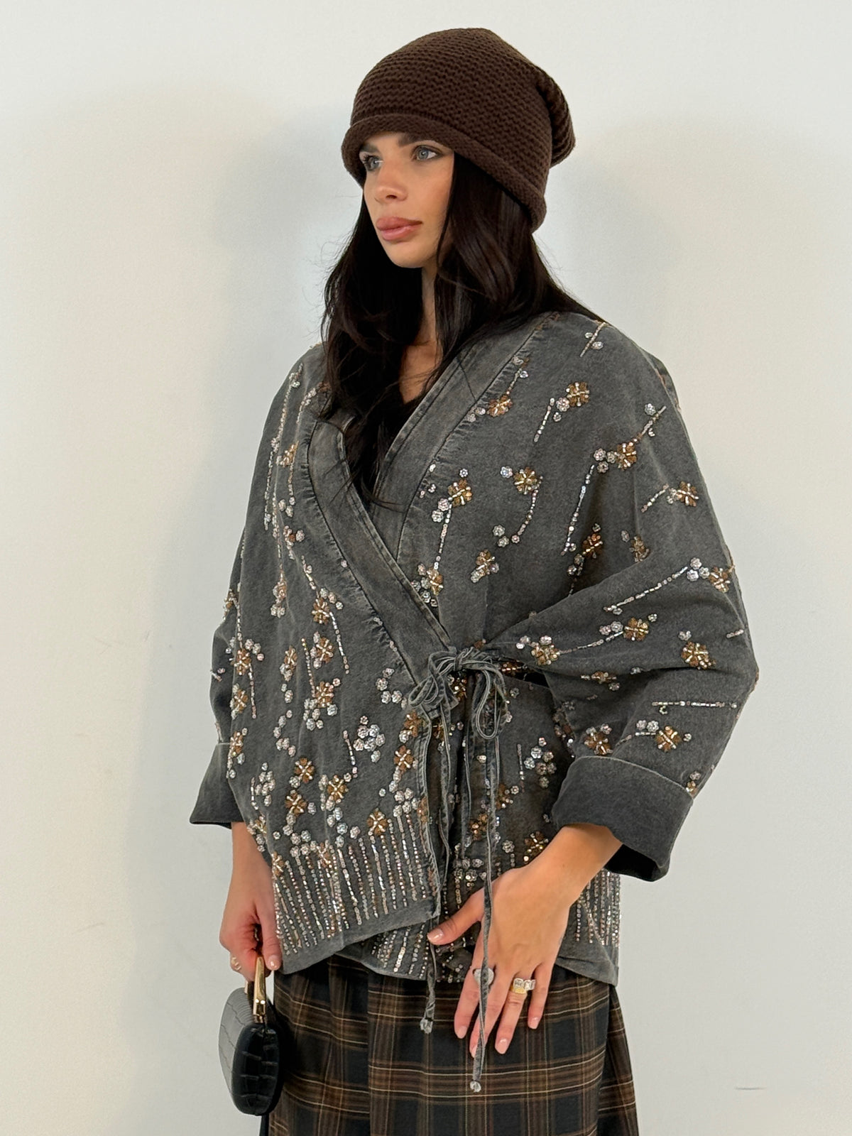 GIACCA KIMONO COLCHESTER DENIM black ash|Colore:Black ash