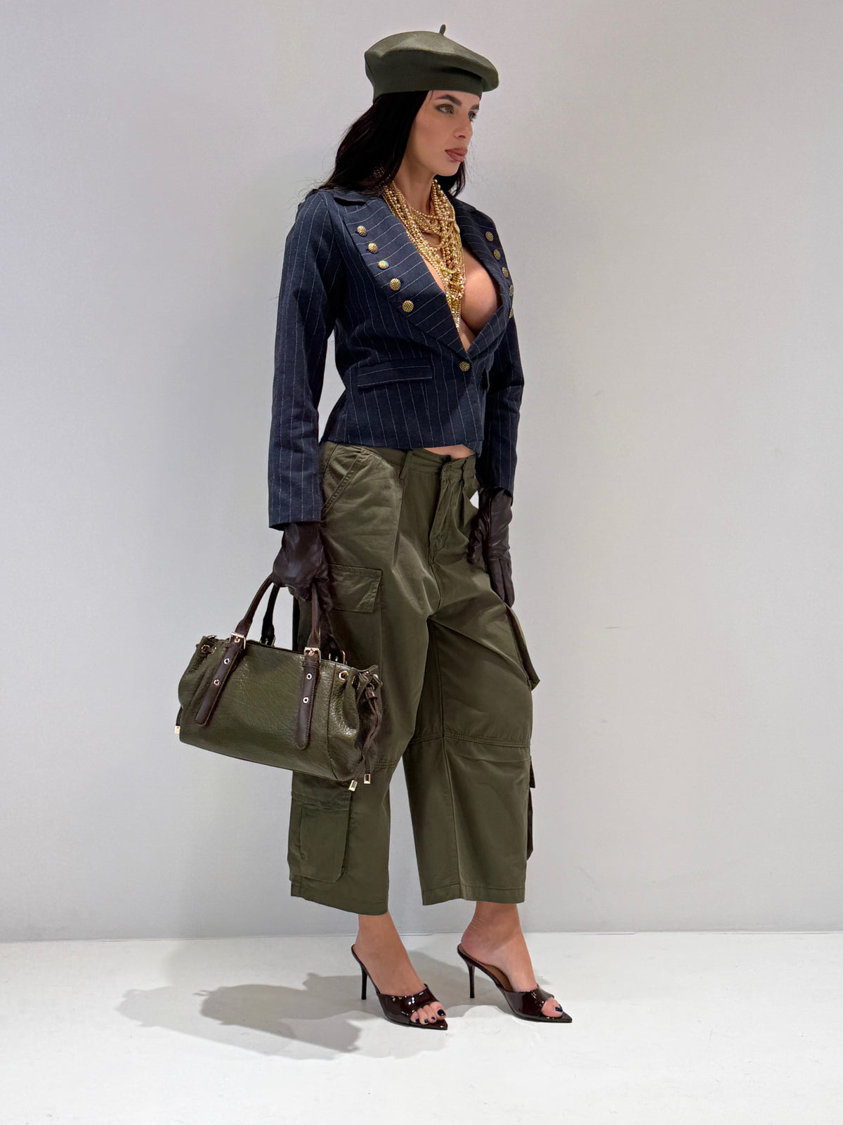 PANTALONE SAWAN CARGO verde militare|Colore:Verde militare