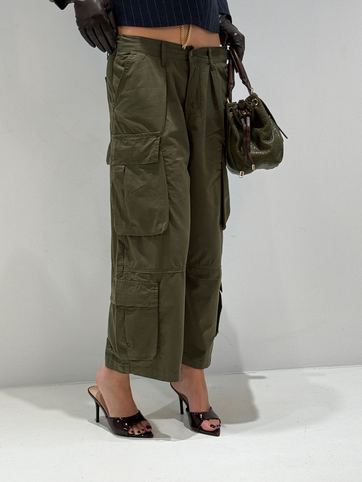 PANTALONE SAWAN CARGO verde militare|Colore:Verde militare