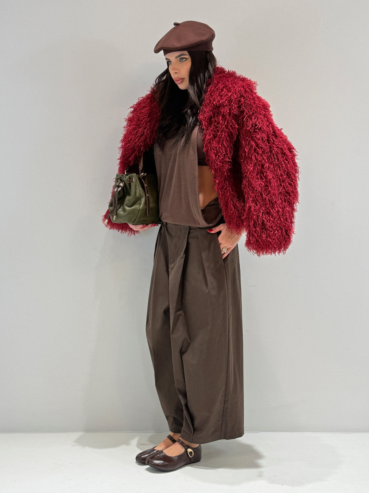 ECO-PELLICCIA  LAMPANG bordeaux|Colore:Bordeaux