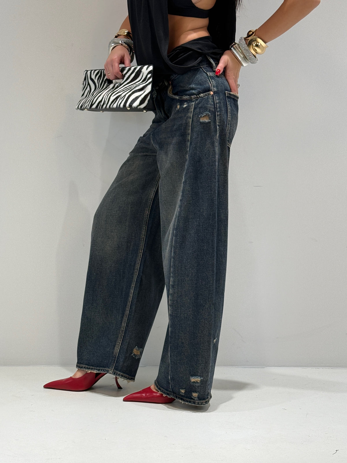 JEANS RAYONG DENIM lavaggio scuro|Colore:Lavaggio scuro