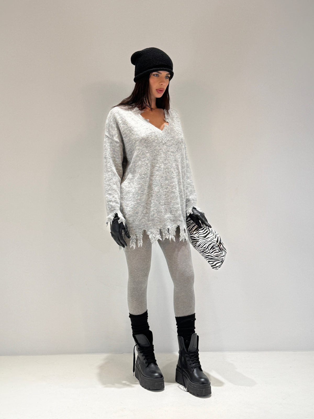 MAXI PULL ADAK grigio|Colore:Grigio