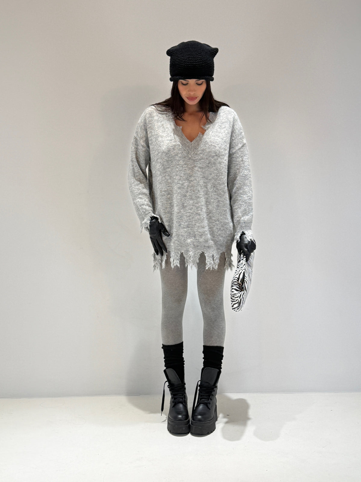 MAXI PULL ADAK grigio|Colore:Grigio