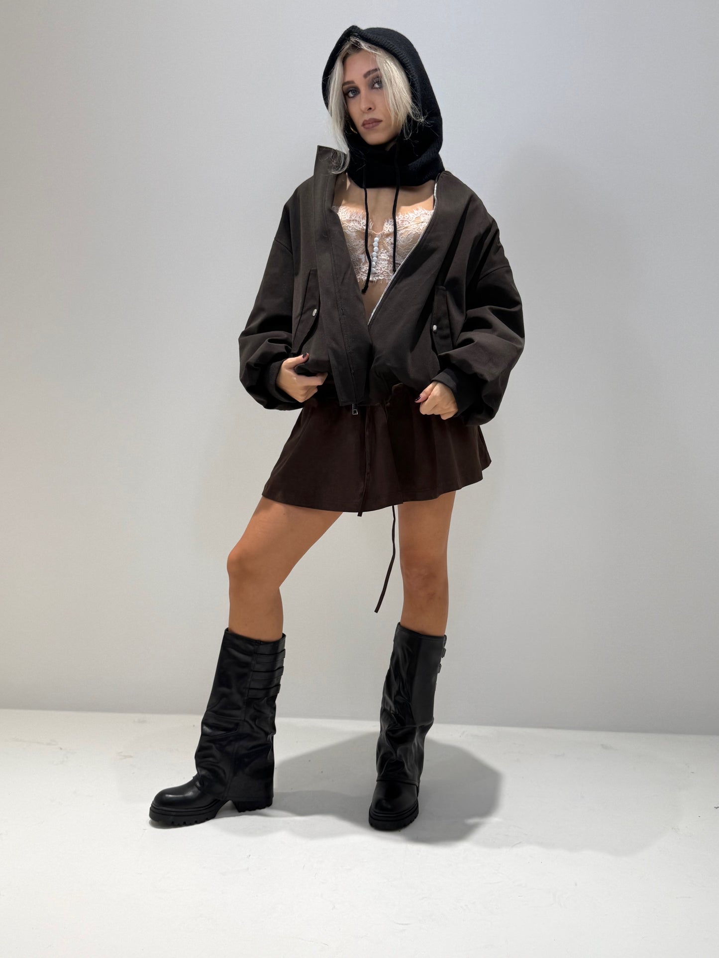 AVIATOR BOMBER  MARRONE