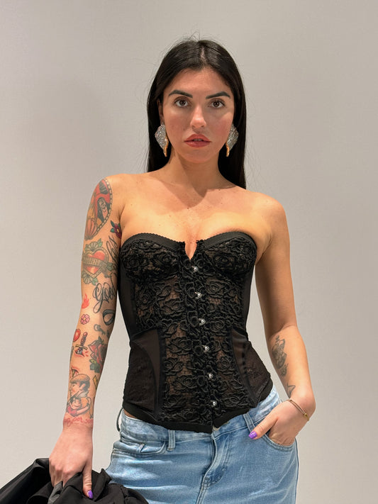 BUSTIER BURLE NERO