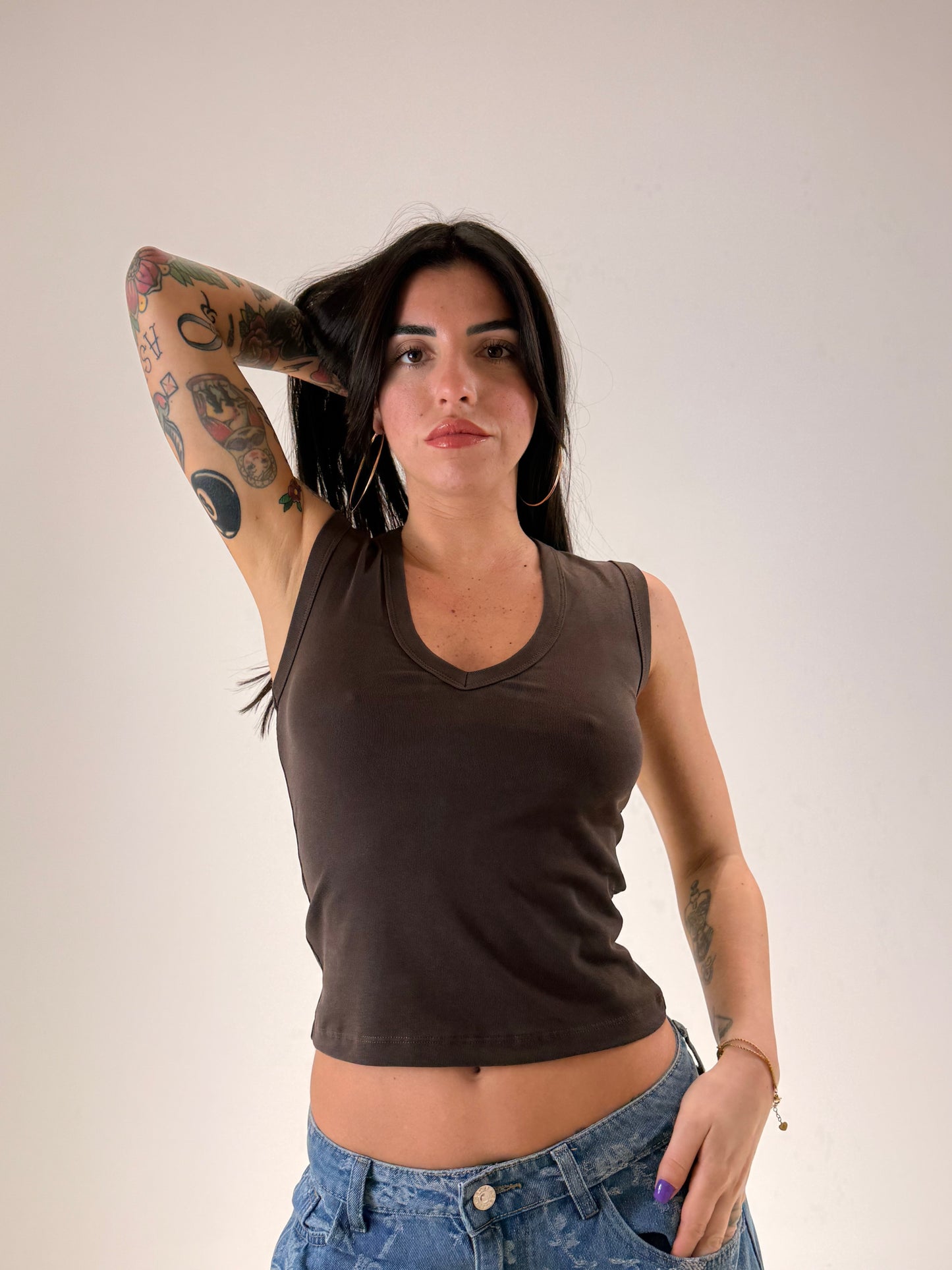 T-SHIRT LINA MARRONE