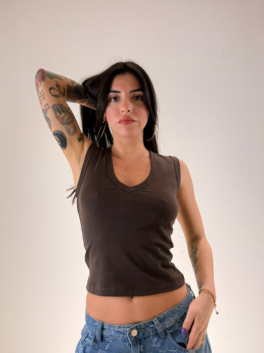 T-SHIRT LINA MARRONE