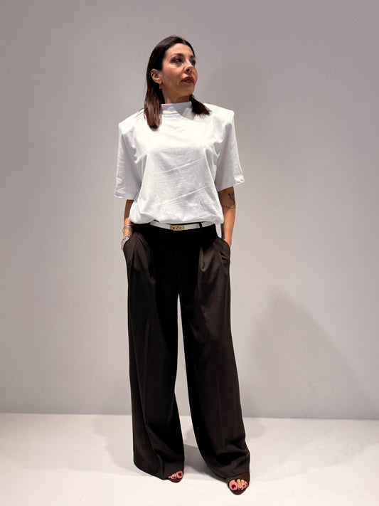 PANTALONE BEVERLY MARRONE