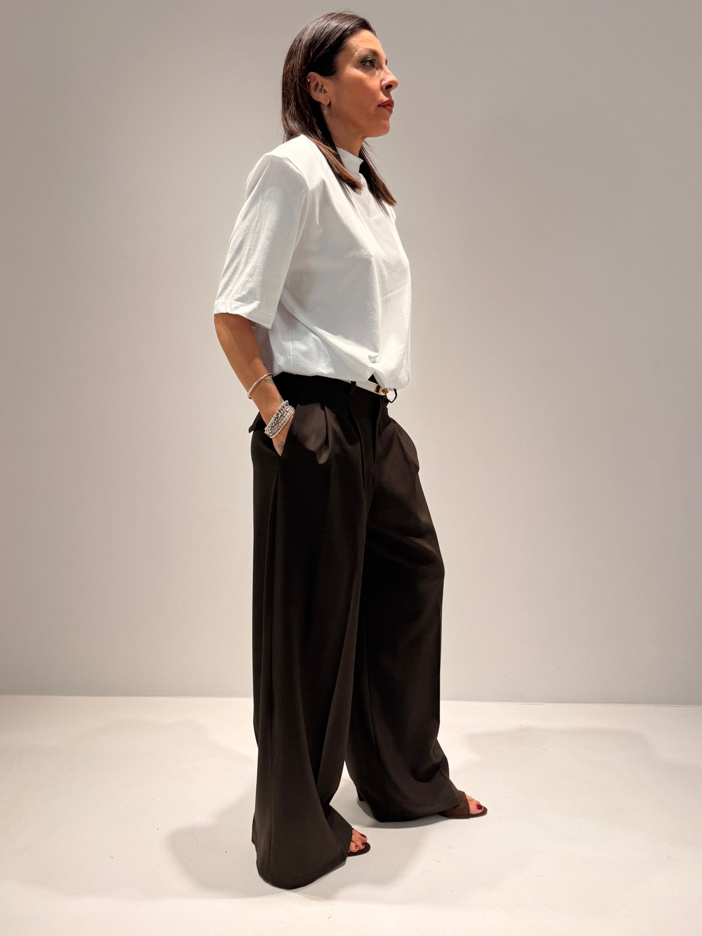 PANTALONE BEVERLY MARRONE
