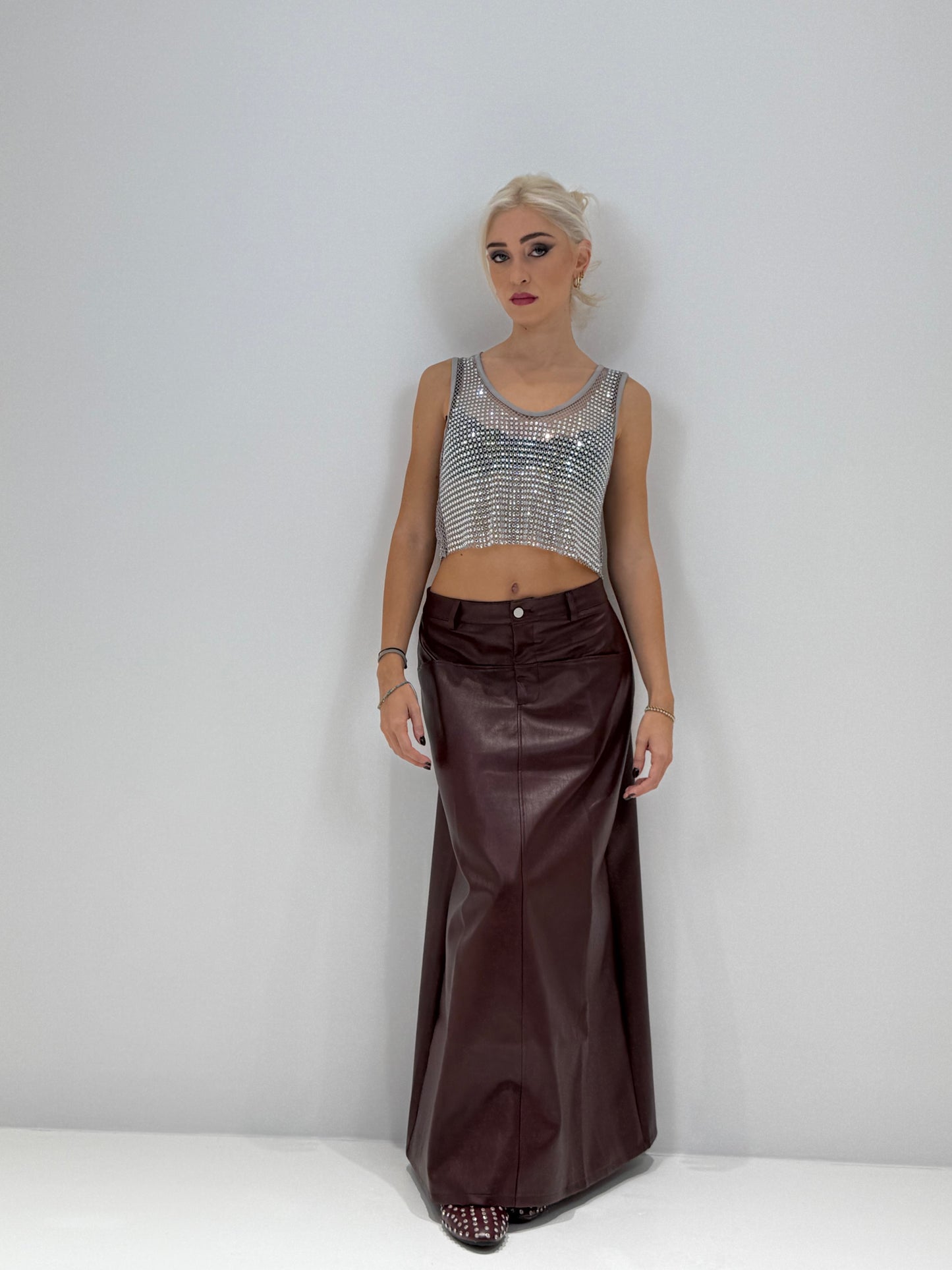 GONNA ECOPELLE LUNGA BORDO