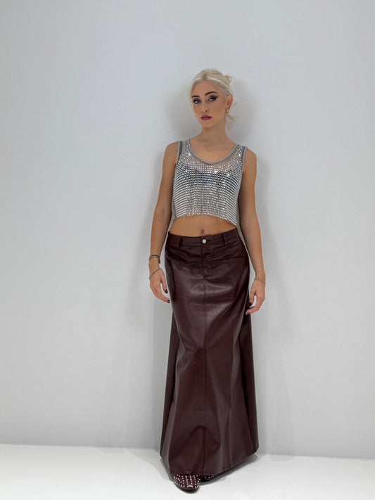 GONNA ECOPELLE LUNGA BORDO